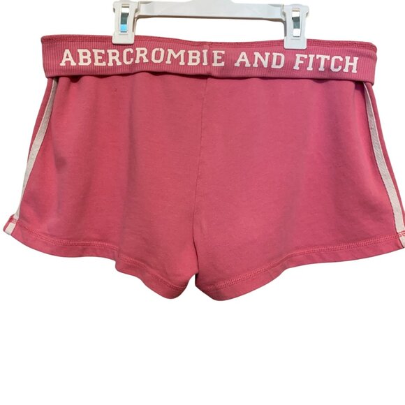 VTG Abercrombie Fitch Women's Gym Booty Shorts Pink White Trim Turn Sz Large - Picture 13 of 16